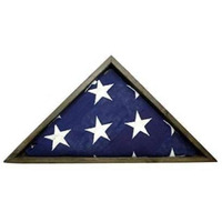 Rustic Weathered Grey Reclaimed Wood Triangle Wooden Display Flag Case