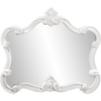 White Baroque Shape Ornate Mirror