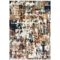 3' X 6' Ivory Gray Abstract Sectors Indoor Area Rug