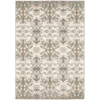 9' X 12' Ivory Gray Abstract Ikat Indoor Area Rug