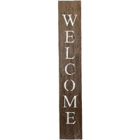 Rustic Espresso Brown And White Front Porch Welcome Sign