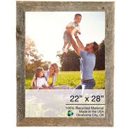22"" X 24"" Rustic Farmhouse Gray Wood Frame