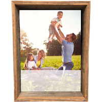 10"" X 10"" Rustic Farmhouse Dark Gray Wood Shadow Box