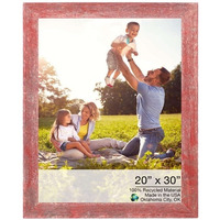 20"" X 30"" Rustic Farmhouse Red Wood Frame