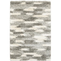 2 X 3 Gray And Ivory Geometric Pattern Scatter Rug