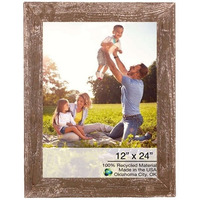 12"" X 24"" Rustic Farmhouse Espresso Wood Frame