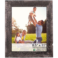 8.5 X 11 Rustic Farmhouse Black Wood Frame