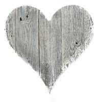 24"" Rustic Farmhouse White Wash Large Wooden Heart