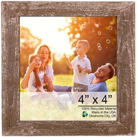4 X 4 Rustic Farmhouse Espresso Brown Wood Frame