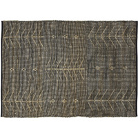 4 X 6 Black Distressed Tribal Area Rug