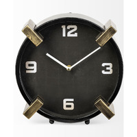 Black Gold Metal Round Desk Table Clock