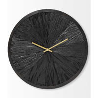 16.5"" Round Large Black Modern Wall Clock