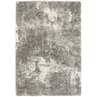7 X 10 Gray And Ivory Distressed Abstract Area Rug