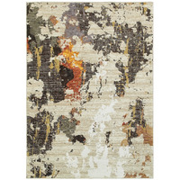 8 X 11 Abstract Weathered Beige And Gray Indoor Area Rug