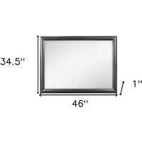 Grey Mirror With Rectangular Wood Trim