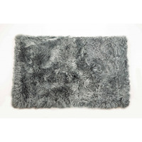 3' X 5' Gray Natural Rectangular Sheepskin Area Rug