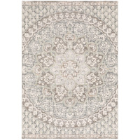 9' X 12' Ivory Grey Distresed Oversize Medallion Indoor Area Rug
