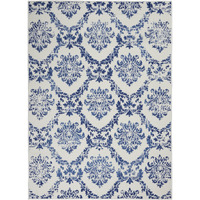 4 X 6 Ivory And Navy Damask Area Rug