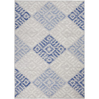 4 X 6 Gray And Blue Diamonds Area Rug