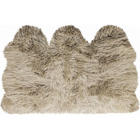 3' X 5' Taupe Natural Sheepskin Area Rug