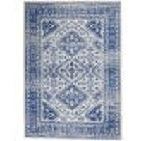 4 X 6 Ivory And Navy Geometric Area Rug