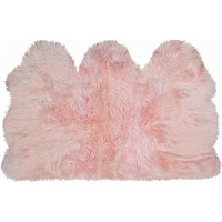 3' X 5' Pink Natural Sheepskin Area Rug