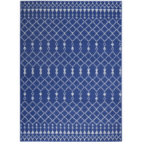 5 X 7 Navy Blue And Ivory Berber Pattern Area Rug