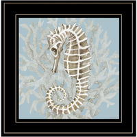 Coral Seahorse Ii 3 Black Framed Print Wall Art