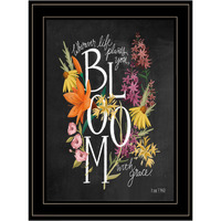 Bloom With Grace 4 Black Framed Print Wall Art