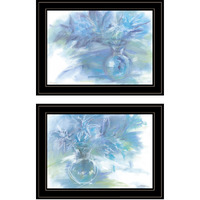 Set Of Two Morning Glory 2 Black Framed Print Wall Art