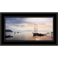 Bar Harbor Silhouettes 3 Black Framed Print Wall Art