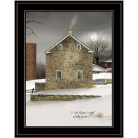 Cold Winters Night 2 Black Framed Print Wall Art