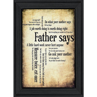 Father Says Black Framed Print Wall Art