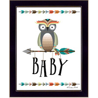 Owl Baby 1 Black Framed Print Wall Art