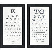 Set Of Two Eye Charts 4 Black Framed Print Wall Art