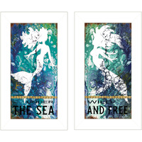 Set Of Two Under The Sea 1 White Framed Print Wall Art