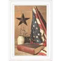 God And Country 1 White Framed Print Wall Art