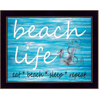 Beach Life 2 Black Framed Print Wall Art