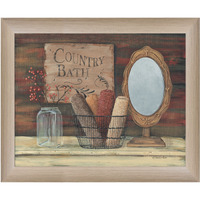 Country Bath 4 Brown Framed Print Wall Art