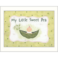 My Little Sweet Pea White Framed Print Wall Art