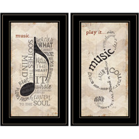 Set Of Two Music 6 Black Framed Print Wall Art