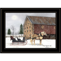 Dashing Through The Snow 2 Black Framed Print Wall Art