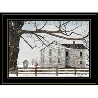 A Little Snow House 3 Black Framed Print Wall Art