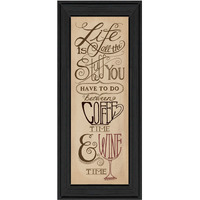 Coffee And Wine Time Black Framed Print Wall Art