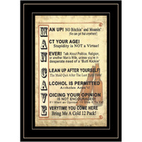 Man Up 1 Black Framed Print Wall Art