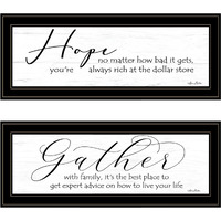 Set Of Two Gather Together 2 Black Framed Print Wall Art