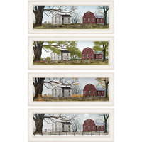 Set Of Four Four Seasons Collection Ii 1 White Framed Print Wall Art
