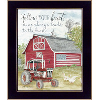 Follow Your Heart Black Framed Print Wall Art