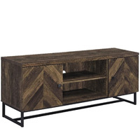 Myles 2-Door Tv Console With Adjustable Shelves Rustic Oak Herringbone
