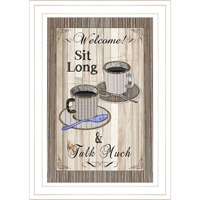 Sit Long Talk Much 1 White Framed Print Wall Art